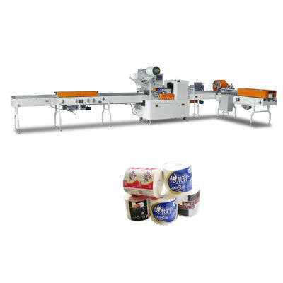 Automatische verpakkingsmachine voor toiletpapier met enkelvoudige rollen PLC-instelbare grootte