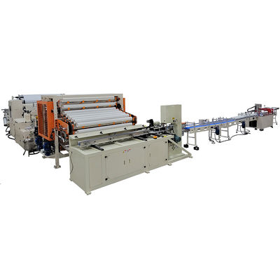 Goed bedrijf kleine laminatie toiletpapier rollen maken machine productielijn met semi-automatische verpakkingsmachine