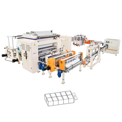 Fabriek goede prijs volledig automatische V interfold gezichtsweefsel machine productielijn van vouwen tot verpakken