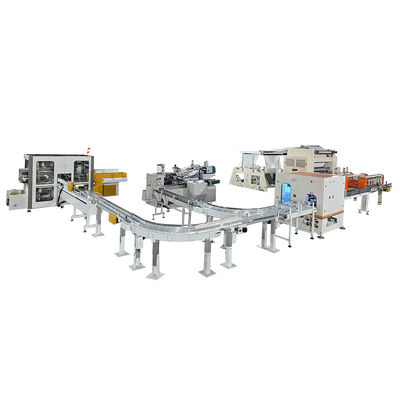 Geavanceerde volledig automatische kartonnen doos en plastic zak gezichtsweefsel papier maken machine productielijn